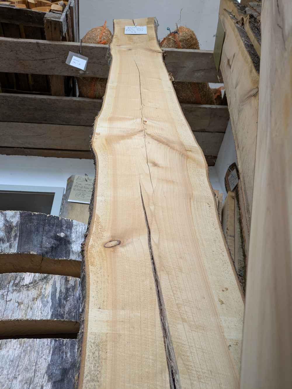 Brett Kirsche mit Rinde