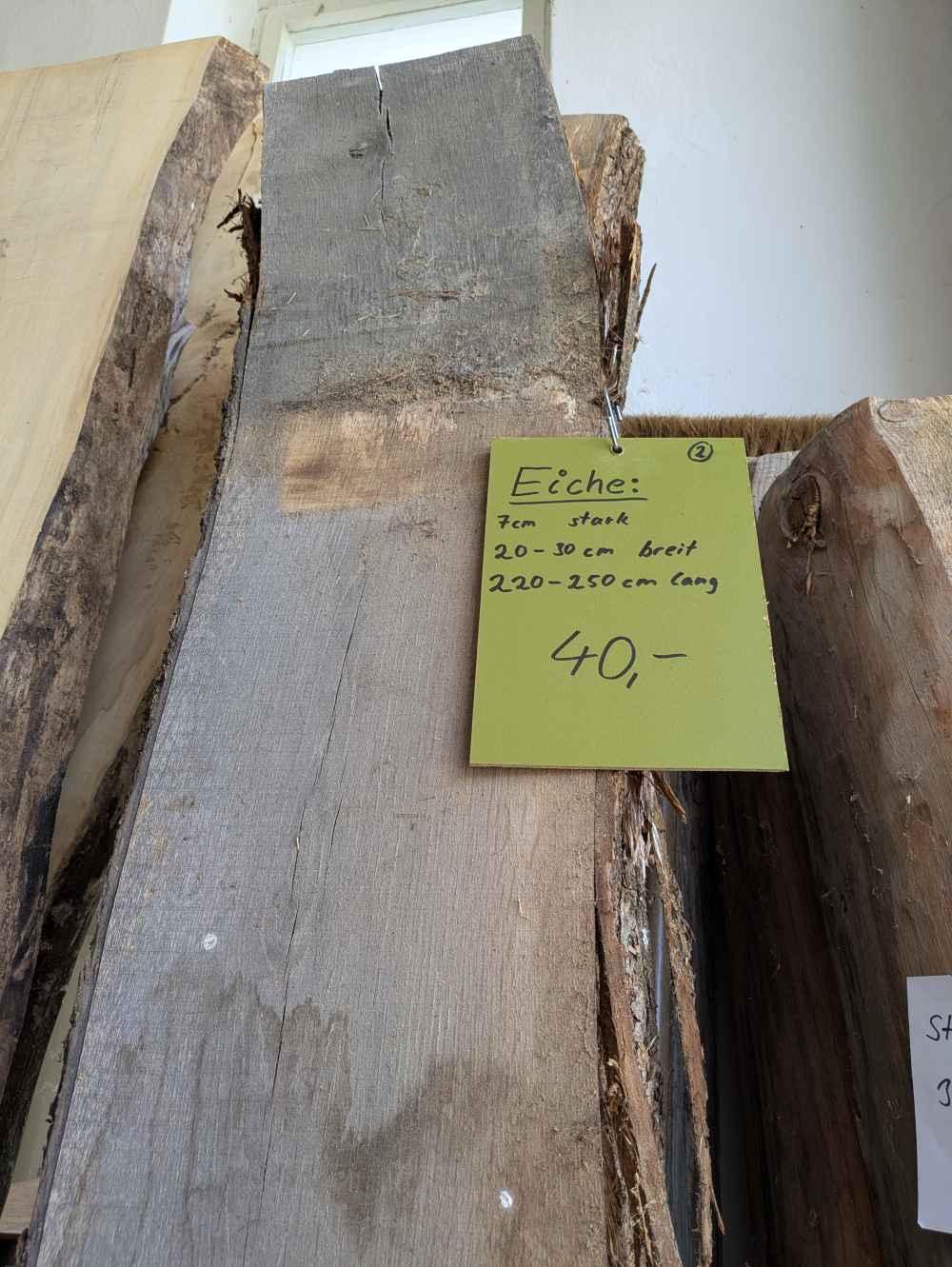 Eiche Bohle mit Baumkante