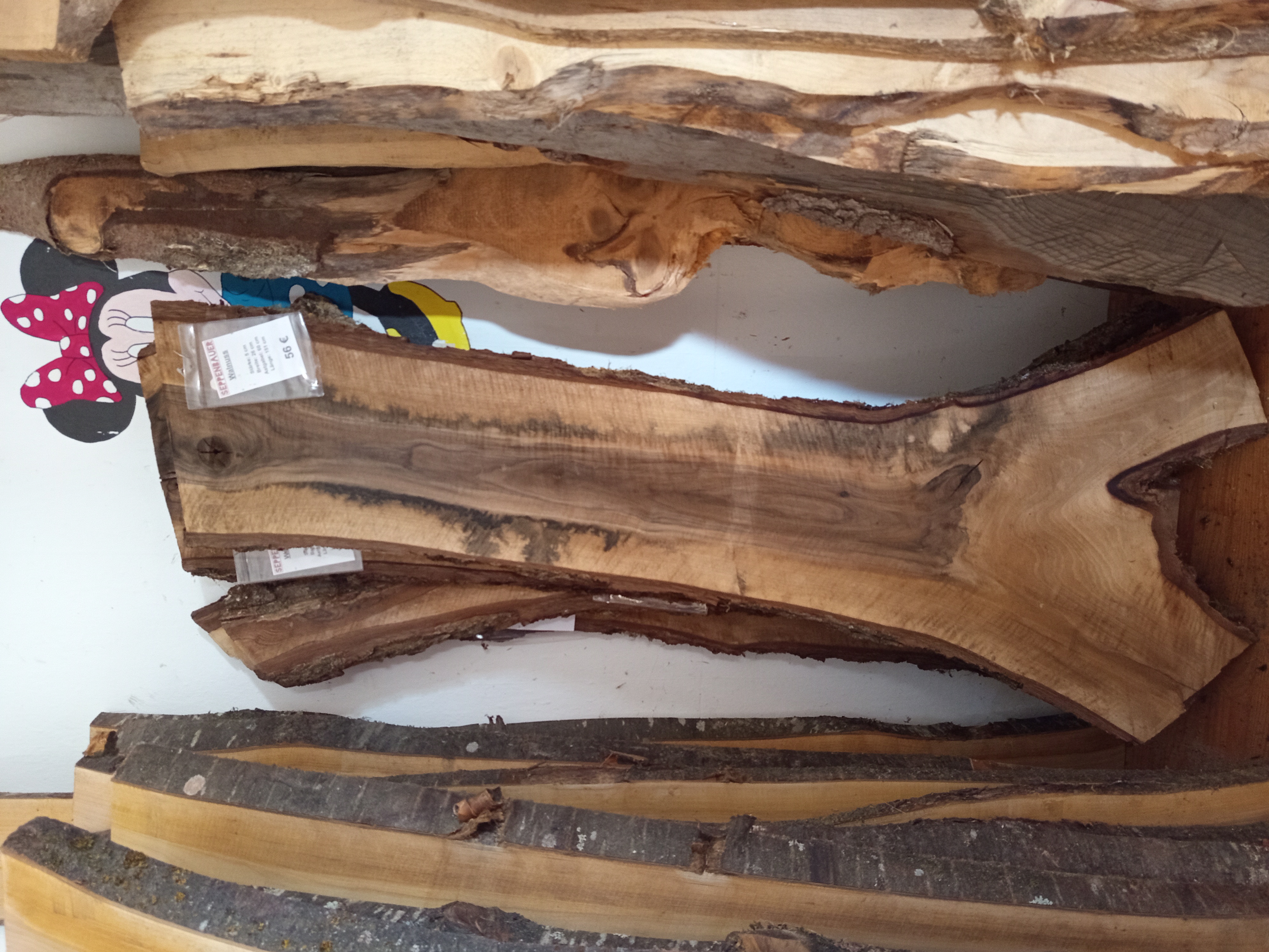 Holzbohle mit Baumkante