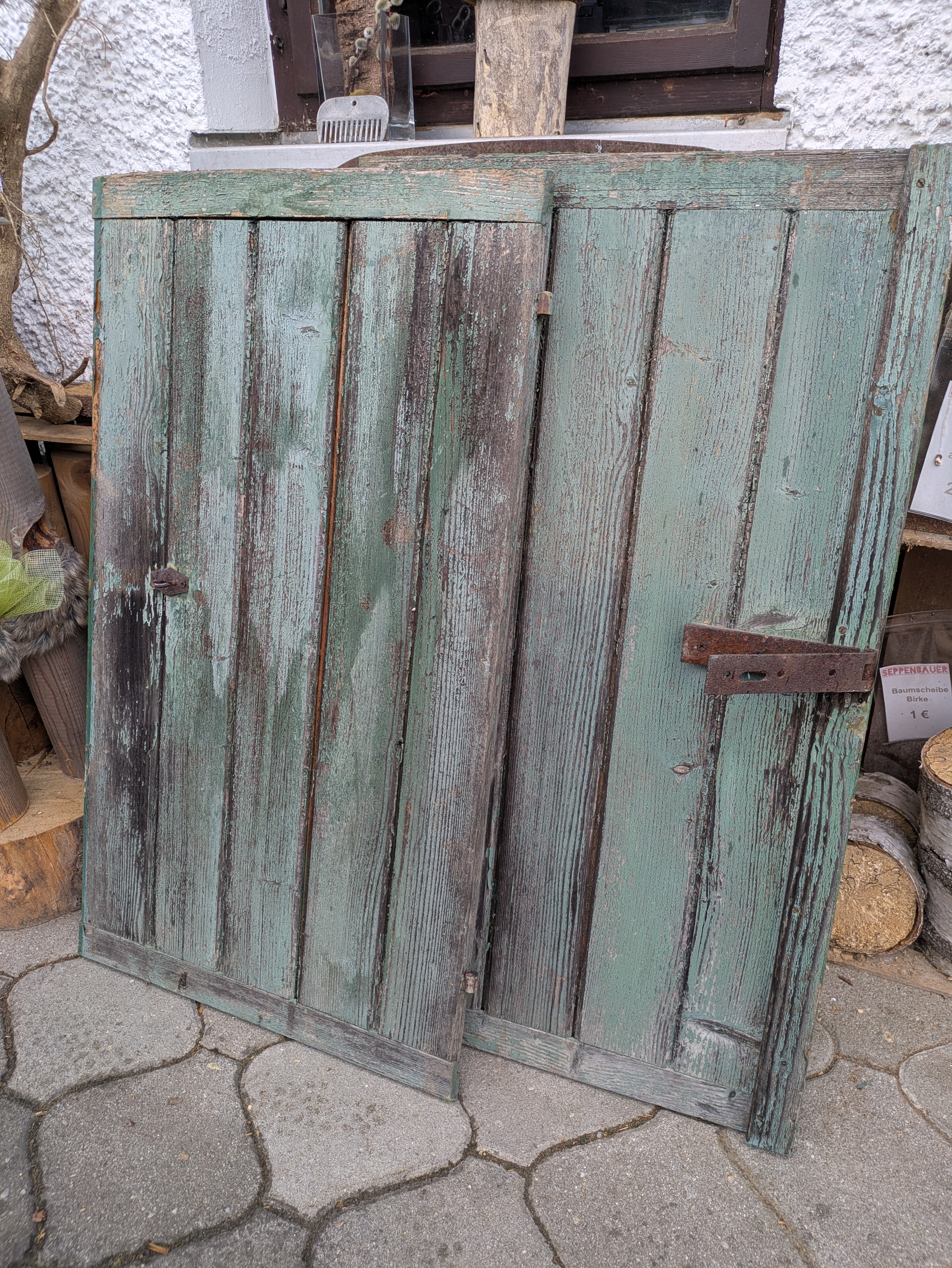 Fensterläden shabby grün/türkis