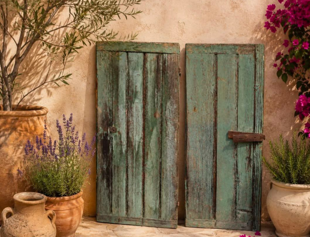 Fensterläden shabby grün/türkis